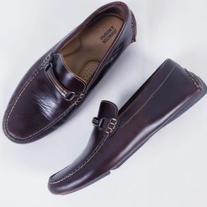 Johnston & Murphy Men's Cort Bit Dark Brown Moc Toe Slip On Loafer Size 11.5